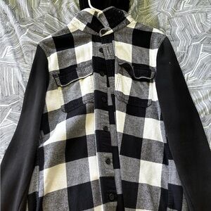 Hollister Black and White Plaid Jacket